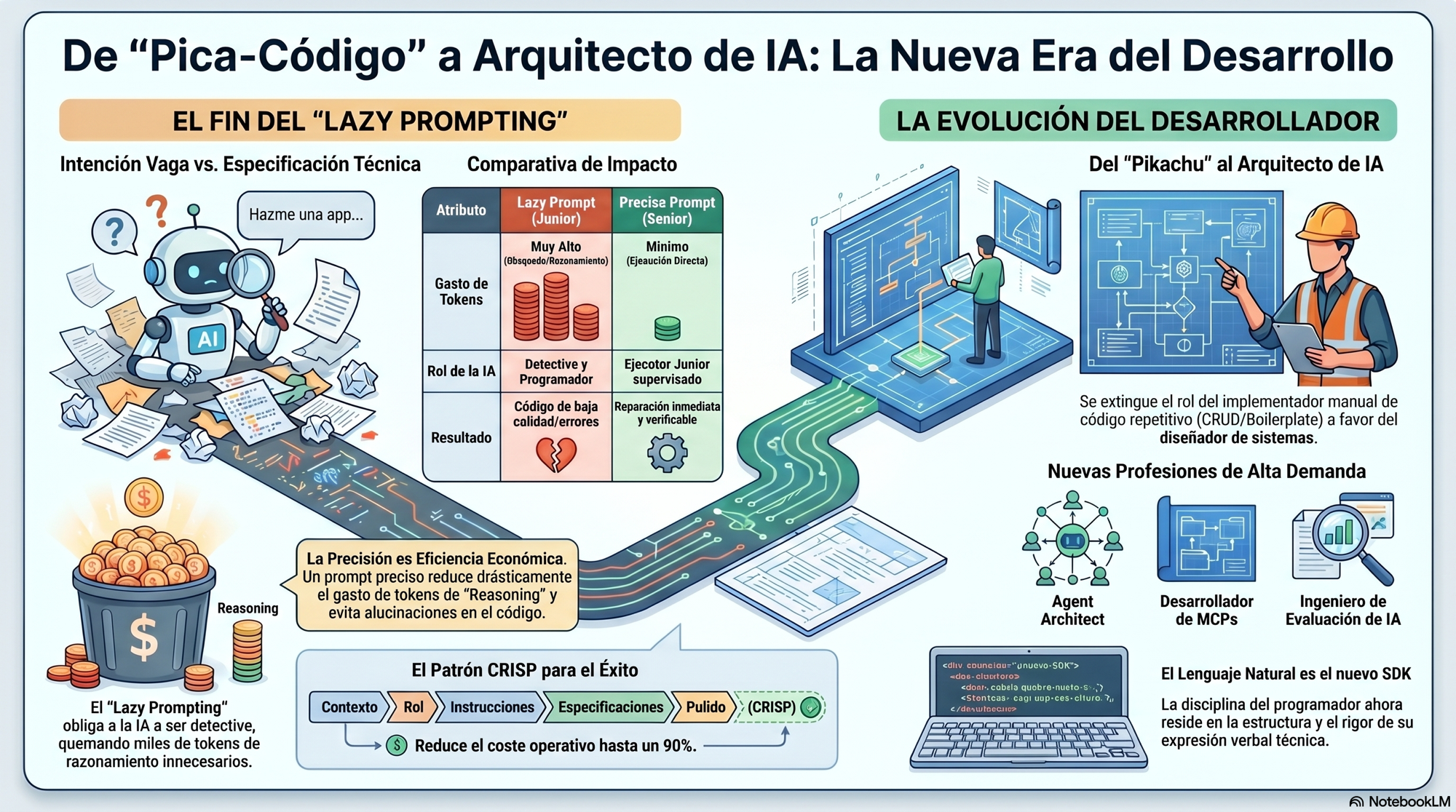 De Pica-Código a Arquitecto de IA: el fin del Lazy Prompting y la evolución del desarrollador